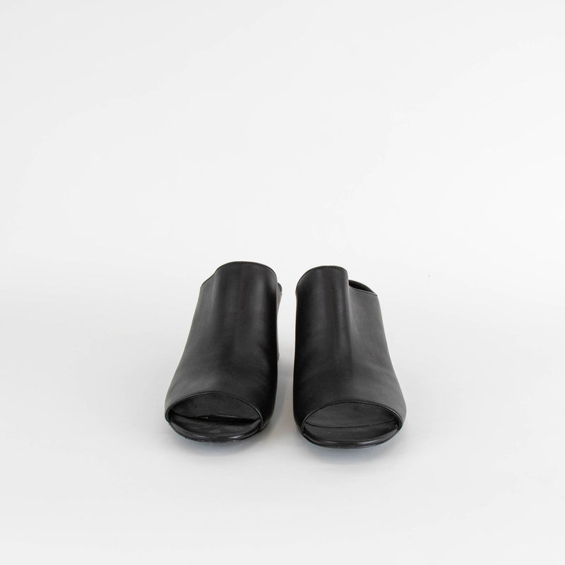 Philip Lim Black Open Block Heel Mules