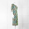 Roberto Cavalli Freedom Green Brown Print Cover Up Dress