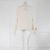 Moschino Cheap N Chic Cream Silk Blouse with Gold Print Detailing