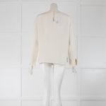 Moschino Cheap N Chic Cream Silk Blouse with Gold Print Detailing