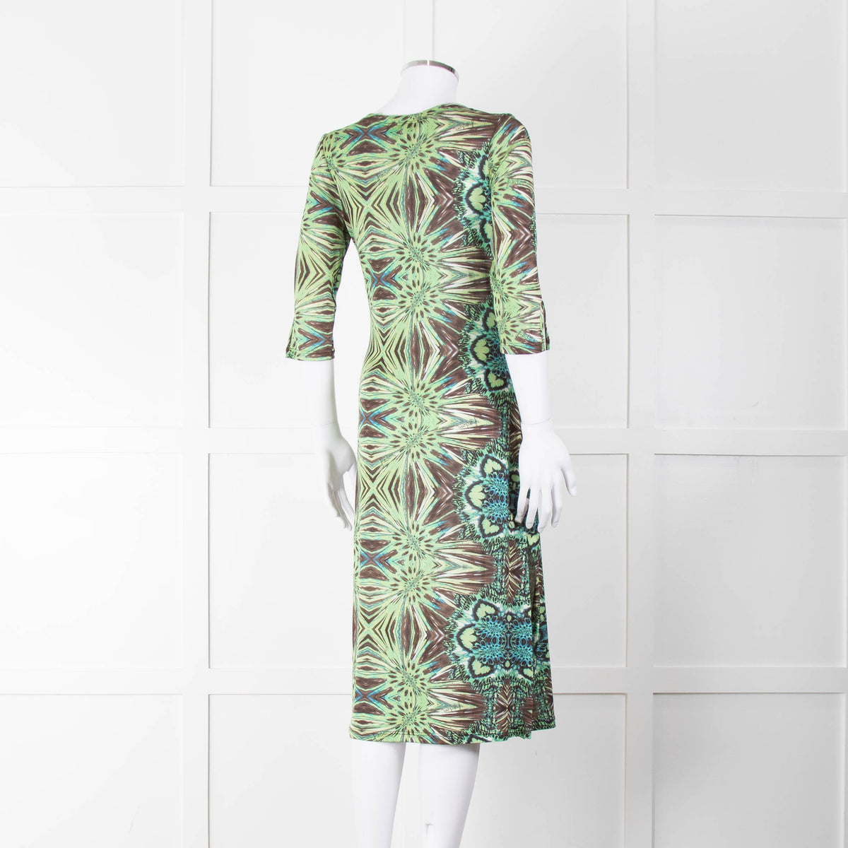 Roberto Cavalli Freedom Green Brown Print Cover Up Dress