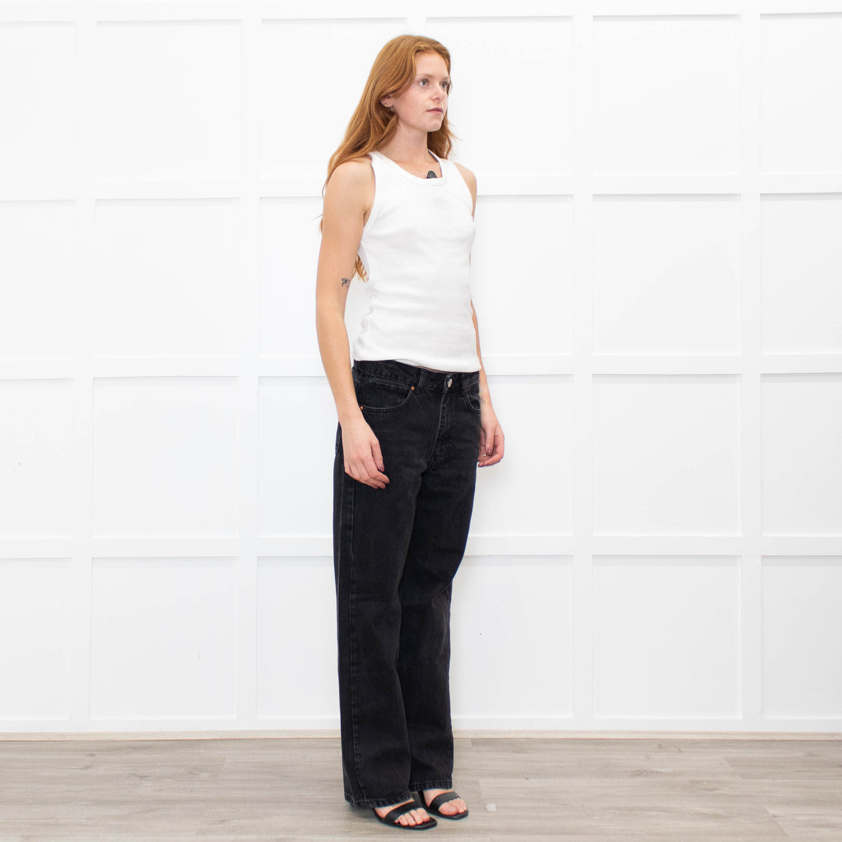 Raey Black Straight Leg Jeans