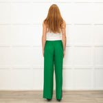 Serena Bute Green Silk Pink Side Stripe Trousers