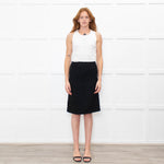 Prada Black Textured Wool Pencil Skirt