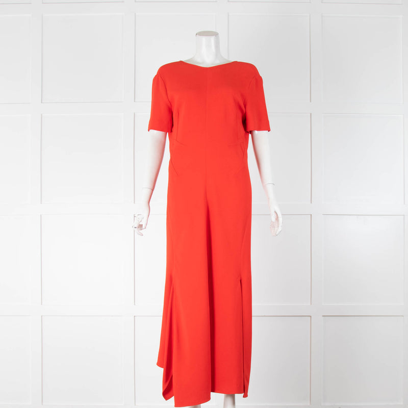 Victoria Beckham Red Backless Crepe Maxi Dress