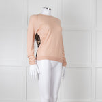 N. Peal Peach Black Lace Back Sweater