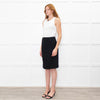 Prada Black Textured Wool Pencil Skirt