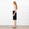 Prada Black Textured Wool Pencil Skirt
