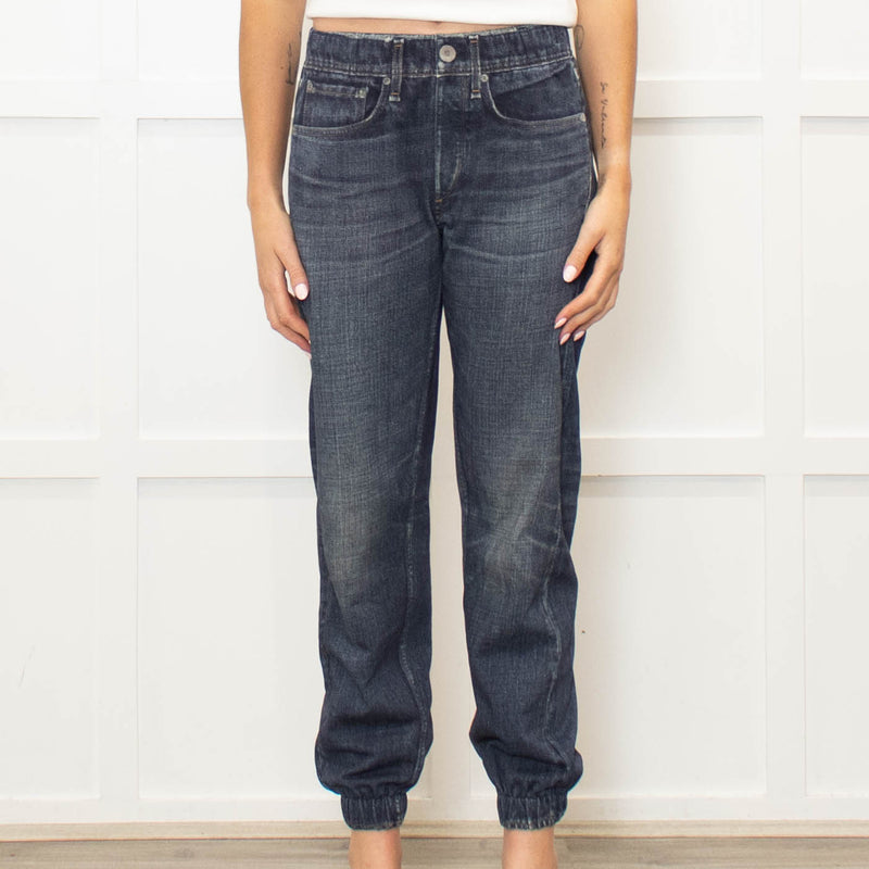Rag & Bone Blue Dark Denim Print Joggers