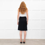 Prada Black Textured Wool Pencil Skirt
