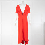 Victoria Beckham Red Backless Crepe Maxi Dress