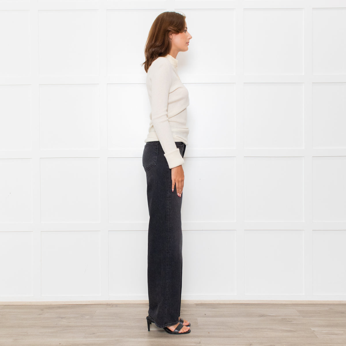 Raey Cream Button Up Long Sleeve Cashmere Jumper