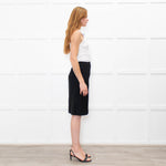 Prada Black Textured Wool Pencil Skirt