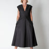 Michael Kors Black Wool and Silk Deep V Dress