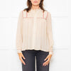 Brenice Cream Orange Purple Ditzy Print Blouse