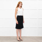 Prada Black Textured Wool Pencil Skirt