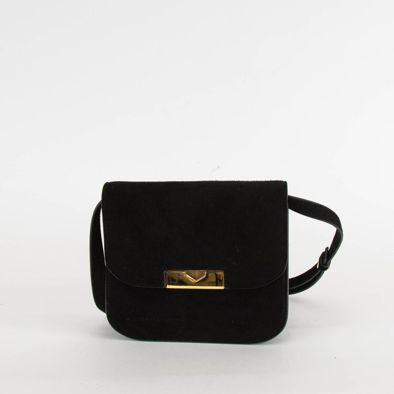 Victoria Beckham Black Suede Crossbody Eva Bag