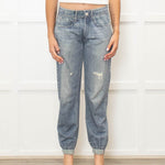 Rag & Bone Pale Blue Denim Print Joggers