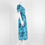 Faithfull The Brand Blue Floral Puff Sleeve Midi Dress