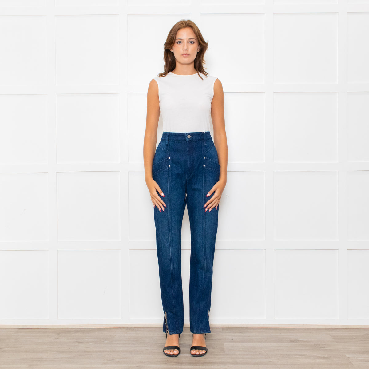Isabel Marant Blue Ankle Zip Jeans