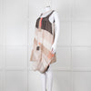 Chloe Cream Brown Peach Stripy Silk Mini Dress