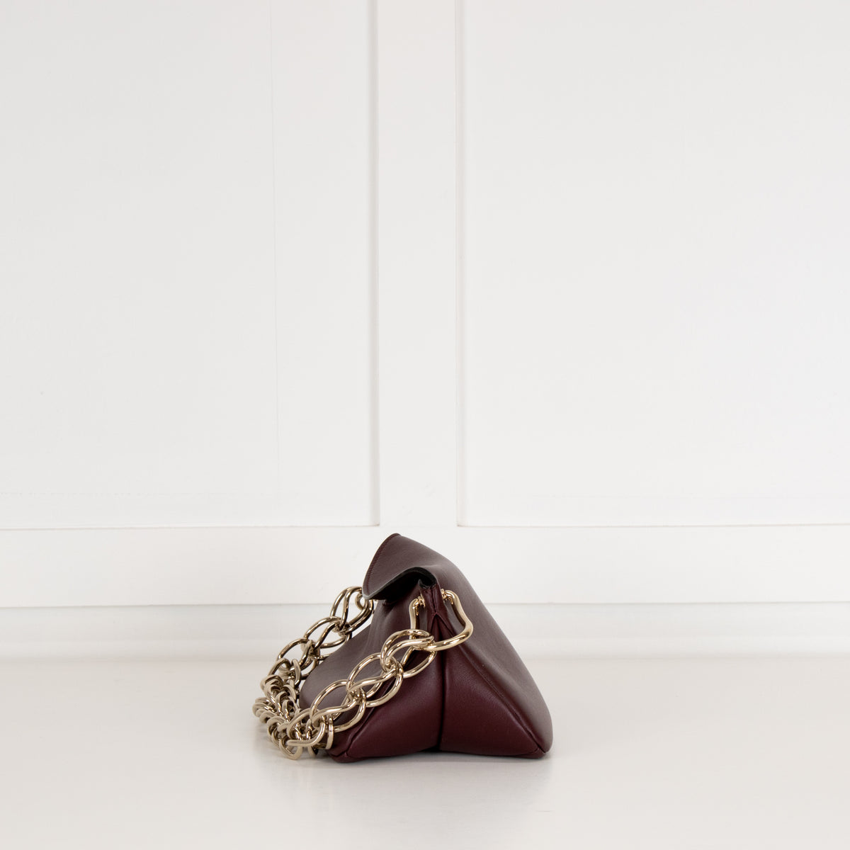 Chloe Burgundy Leather Mini Juana Chain Handle Bag