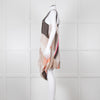 Chloe Cream Brown Peach Stripy Silk Mini Dress
