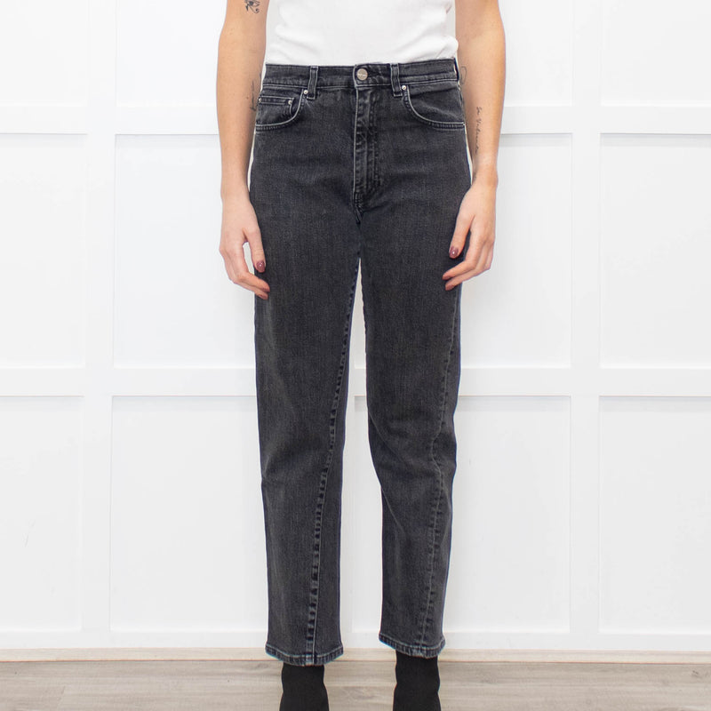 Toteme Black Washed Twisted Seam Jeans