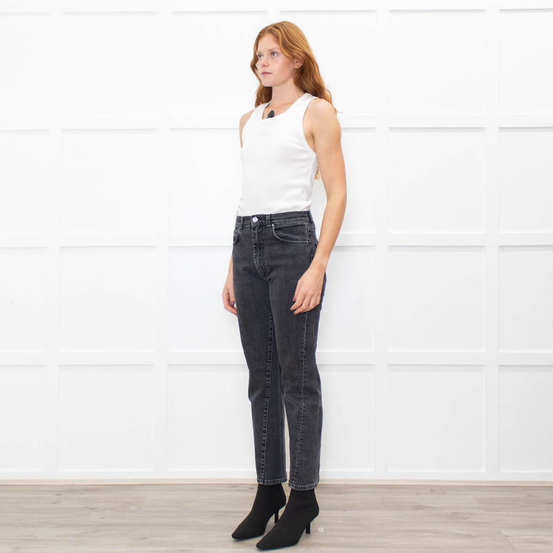 Toteme Black Washed Twisted Seam Jeans