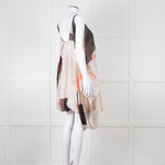 Chloe Cream Brown Peach Stripy Silk Mini Dress