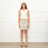 Burberry London Beige Pleated Large Silver Buttons Mini Skirt
