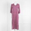 Goodmatch Cream Purple V-Neck Side Slit Long Dress