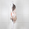 Chloe Cream Brown Peach Stripy Silk Mini Dress