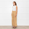 Me + Em Beige Front Pleats Wide Leg Trousers