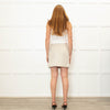 Burberry London Beige Pleated Large Silver Buttons Mini Skirt