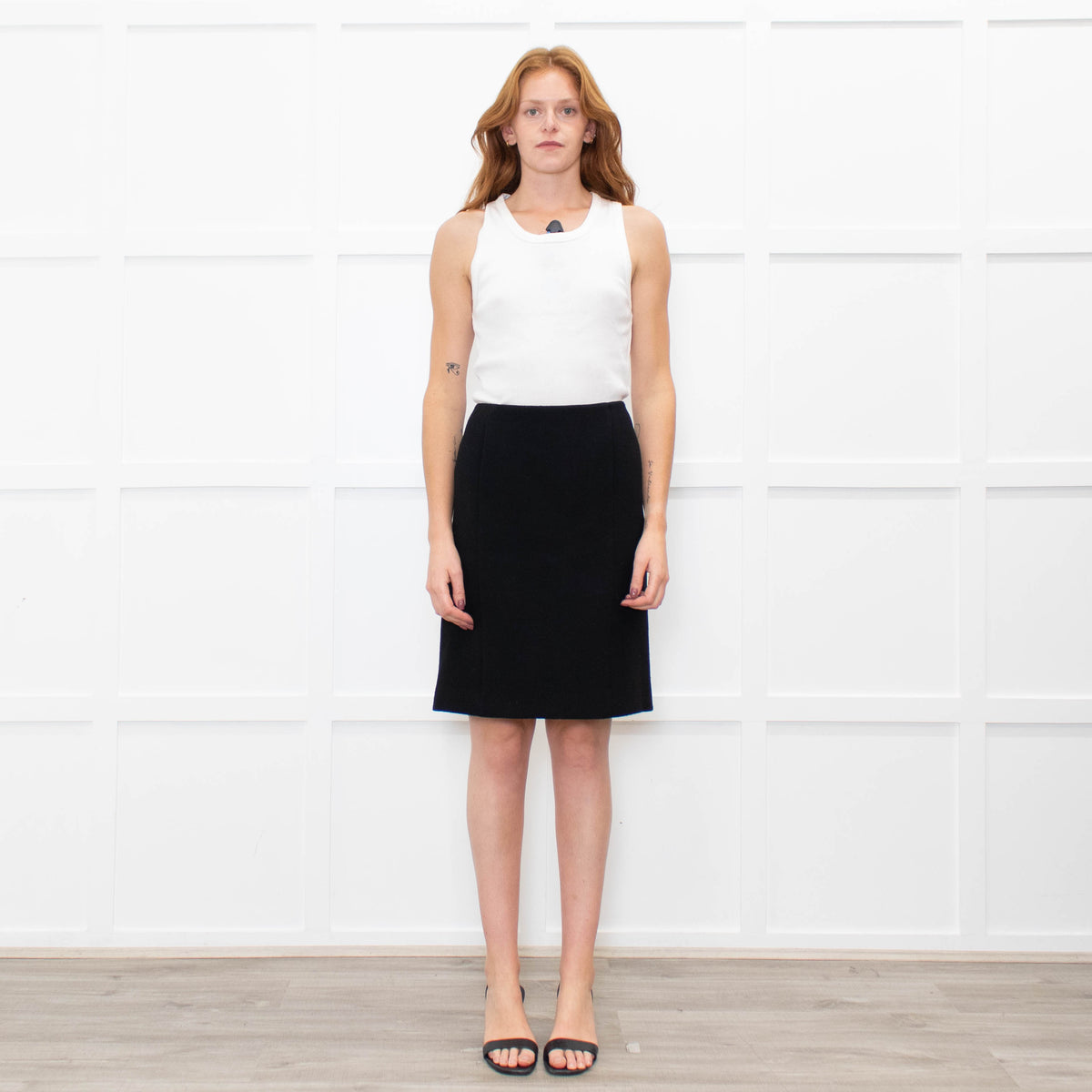 Miu Miu Black Wool Pencil Skirt