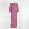 Goodmatch Cream Purple V-Neck Side Slit Long Dress