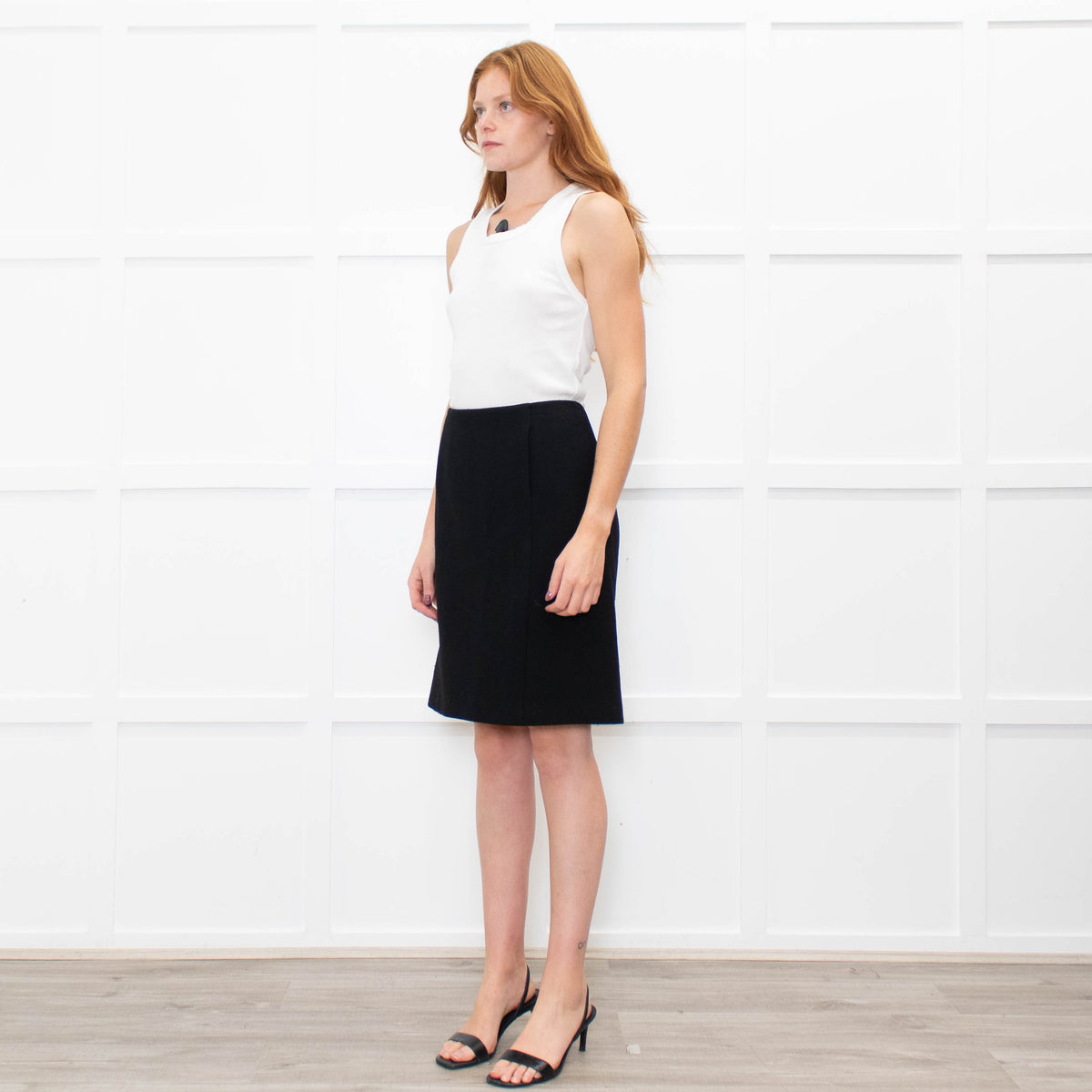 Miu Miu Black Wool Pencil Skirt