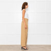 Me + Em Beige Front Pleats Wide Leg Trousers