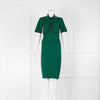Joseph Green Knit Short Sleeve Zipped Up Midi Dress