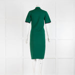 Joseph Green Knit Short Sleeve Zipped Up Midi Dress