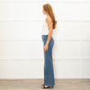 IDA Blue Front Pocket Detailing Wide Leg Jeans