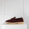 Loro Piana Summer Walks Burgundy Loafers