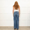IDA Blue Front Pocket Detailing Wide Leg Jeans