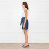 A.P.C Blue Front Pocket Belted Denimy Mini Skirt