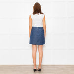A.P.C Blue Front Pocket Belted Denimy Mini Skirt