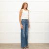 IDA Blue Front Pocket Detailing Wide Leg Jeans