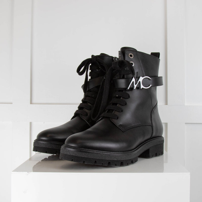 Marc Cain Black Leather Ankle Boot