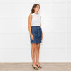 A.P.C Blue Front Pocket Belted Denimy Mini Skirt