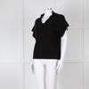 Part Two Black Cashmere V Neck Short Sleeve Jumper